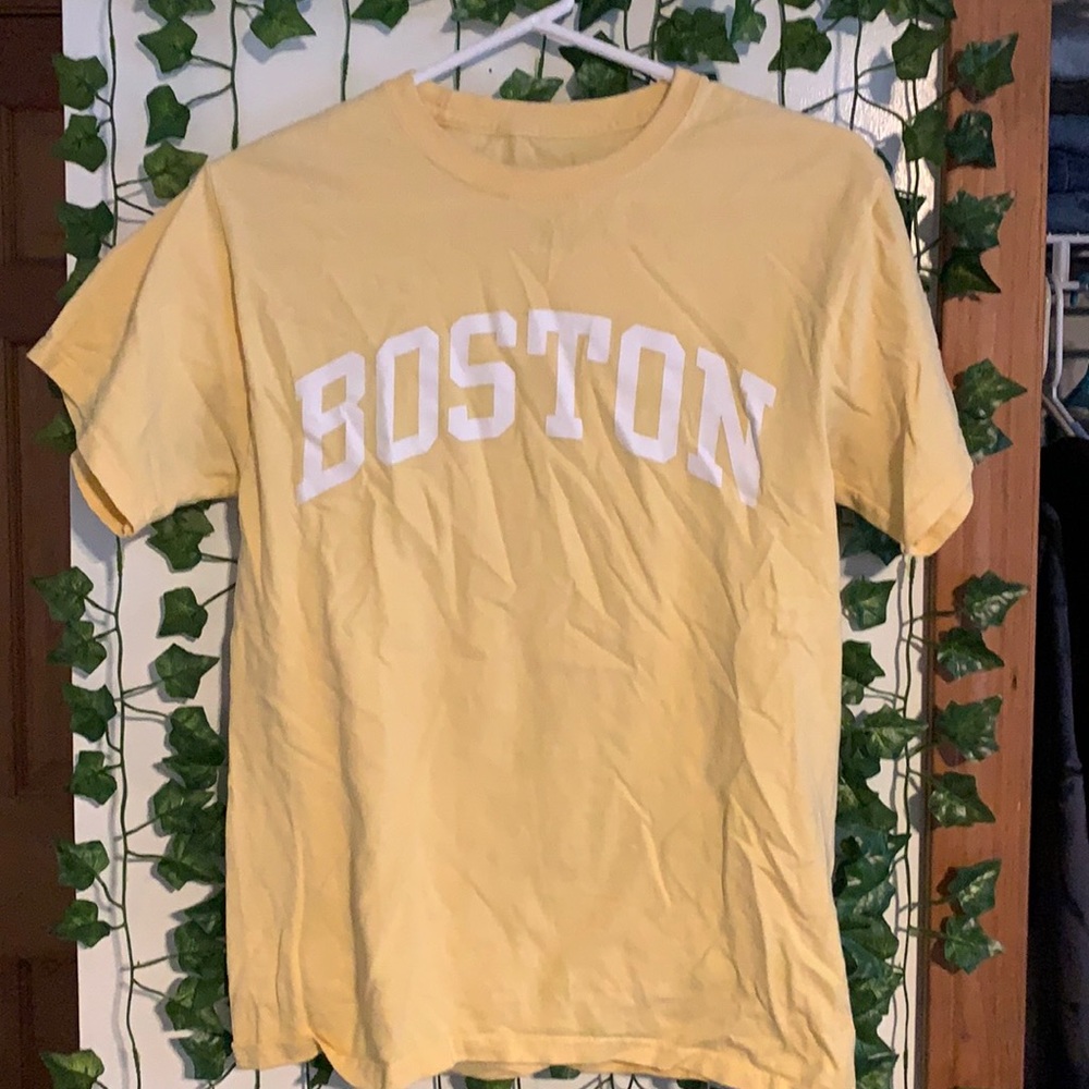 yellow boston t-shirt